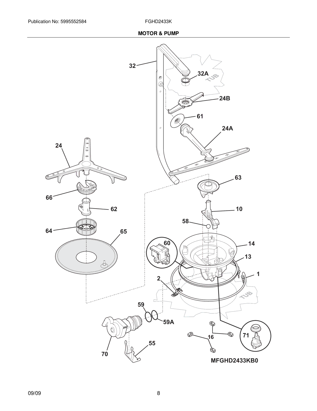 Frigidaire FGHD2433K installation instructions 32A TUB 