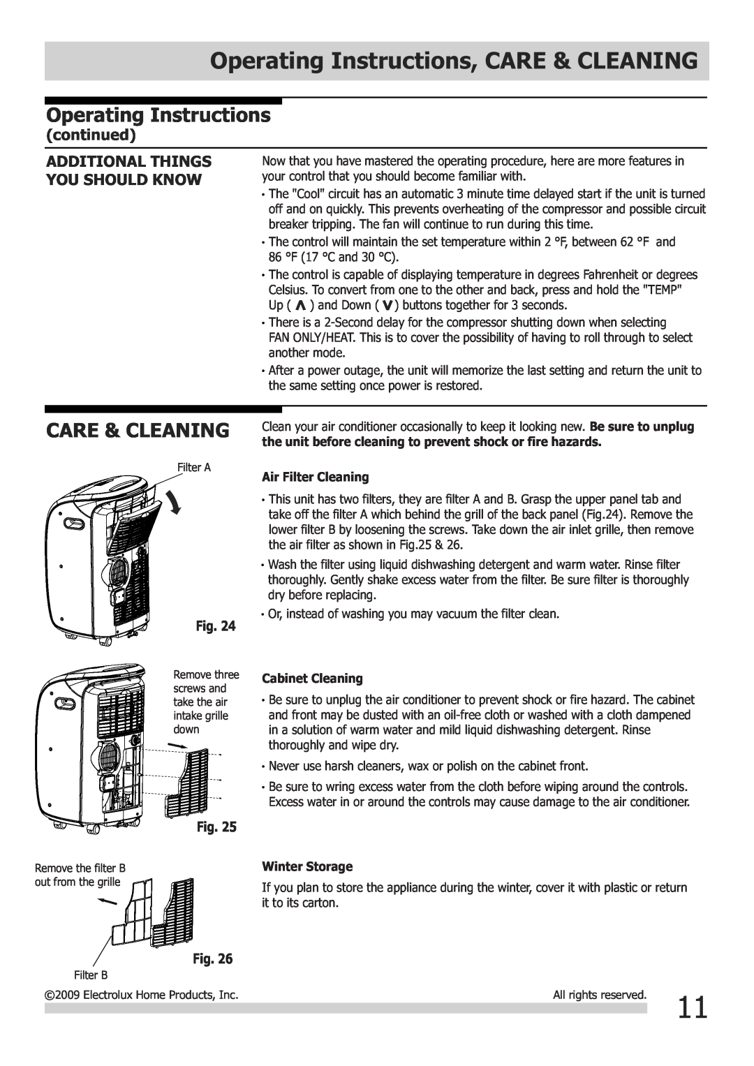 Frigidaire FGHD2472PF Operating Instructions, CARE & CLEANING, Care & Cleaning, Additional Things, You Should Know 