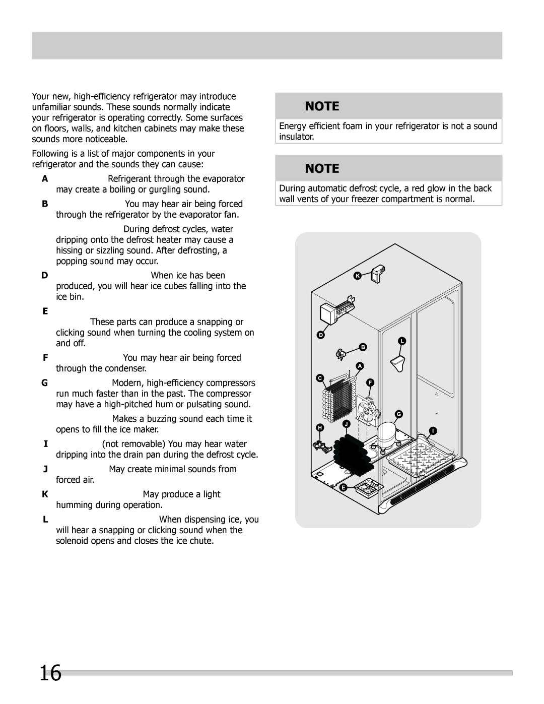 Frigidaire FRS26ZRFD2, FGHS2367KE, FPHS2687KF0 Normal Operating Sounds and sights, Understanding the Sounds you may Hear 