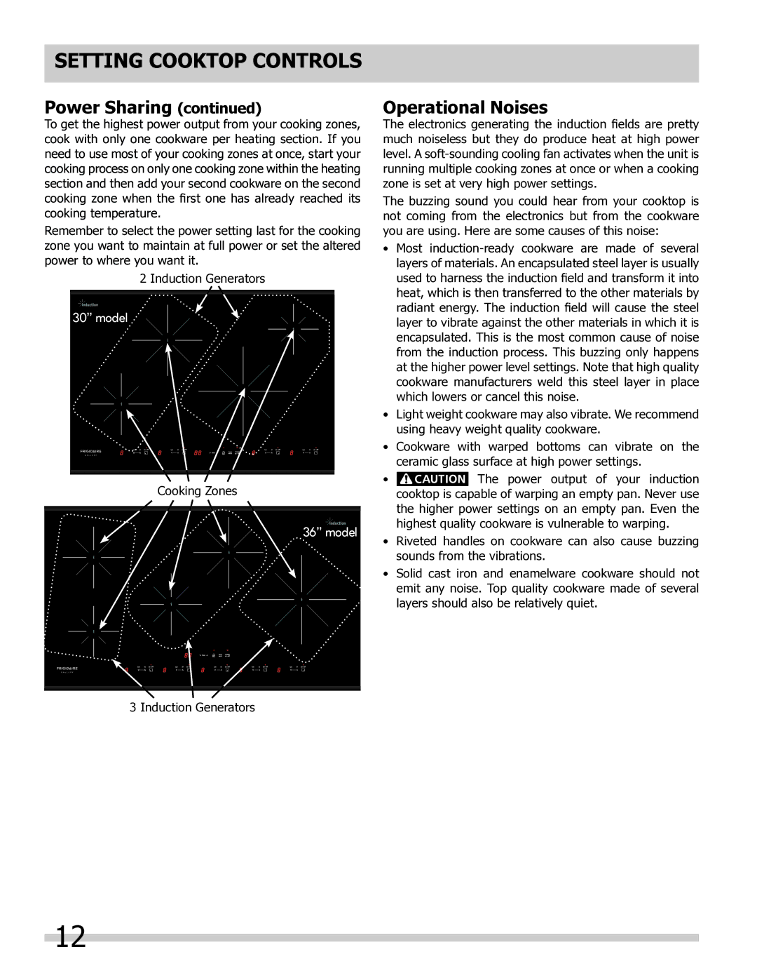 Frigidaire FGIC3667MB, FGIC3067MB, FPIC3095MS, FPIC3695MS important safety instructions Operational Noises 