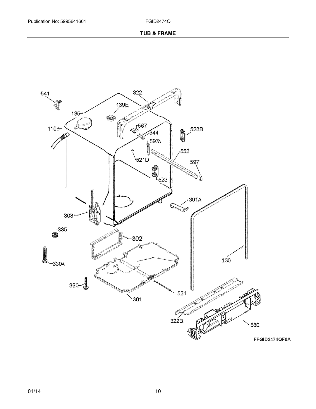 Frigidaire FGID2474QF installation instructions TUB & Frame 