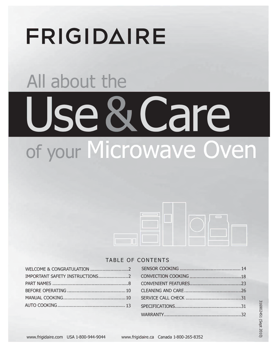 Frigidaire FGMV154CLF, FGMV153CLB, FGMV153CLW important safety instructions Use &Care 