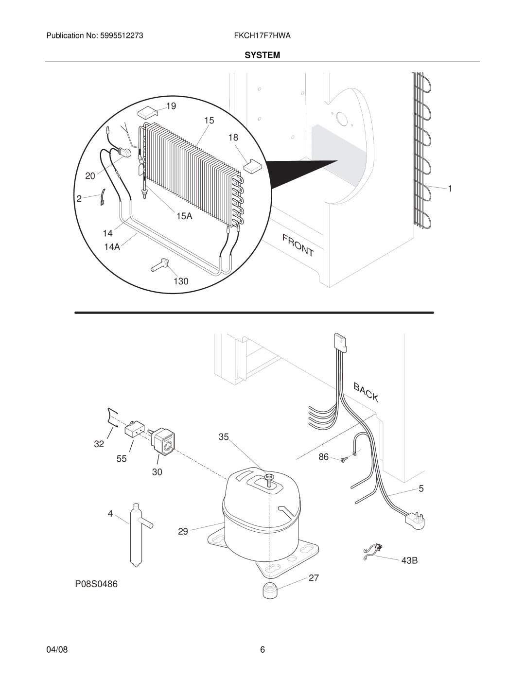 Frigidaire FKCH17F7HW manual Front 