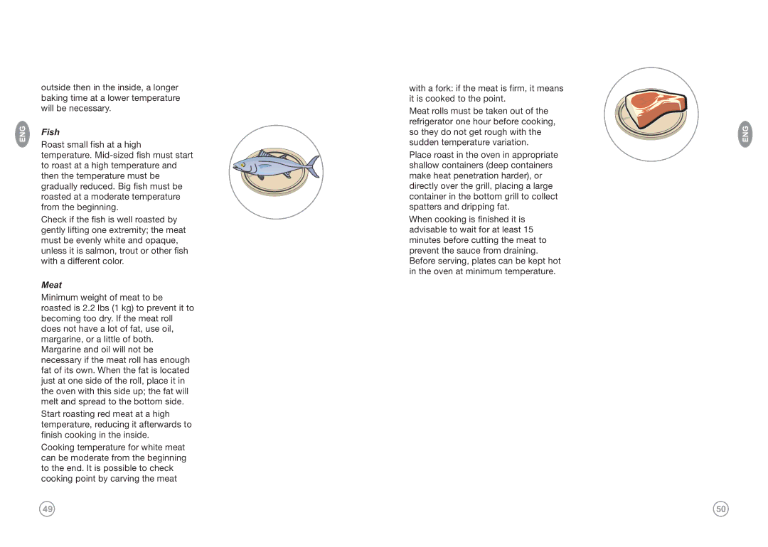 Frigidaire FKGF249MMI, FKGF20MEI(W,Q,G), FKGF249MPI, FKGF209MMI, FKGF249MDI, FKGF209MPI, FKGF209MDI, FKGF24MEI manual Fish, Meat 