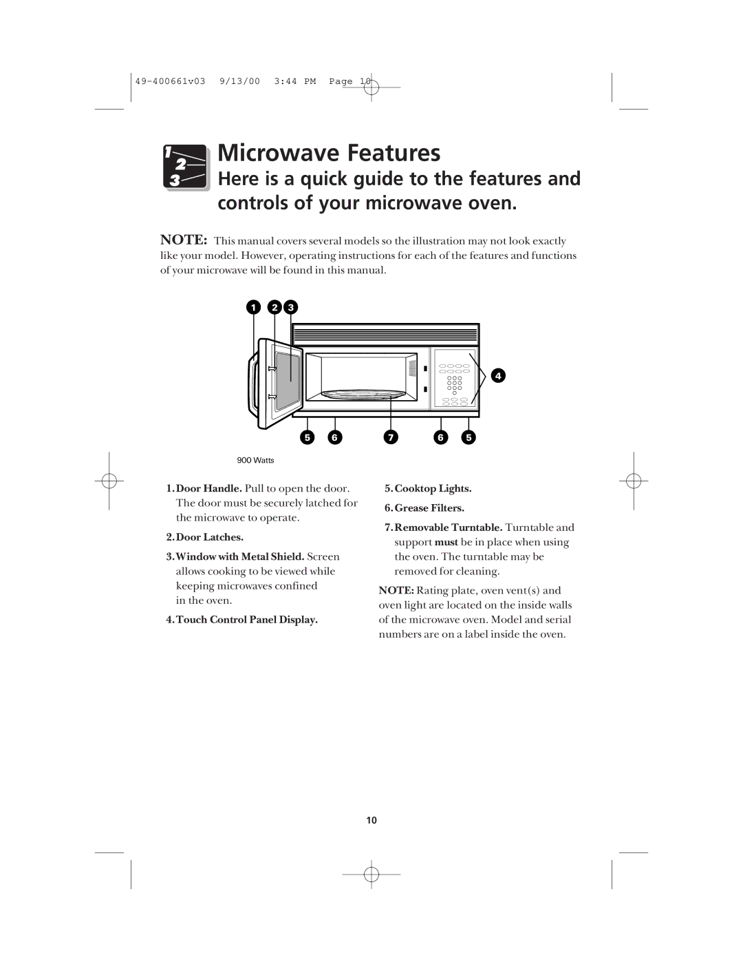 Frigidaire FMT144 warranty Microwave Features 