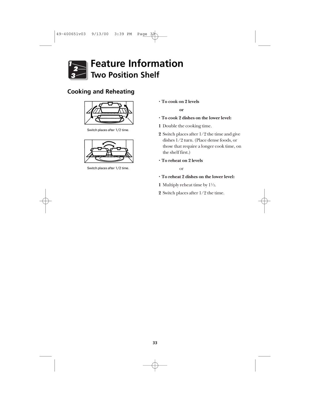 Frigidaire FMT148 warranty Cooking and Reheating 