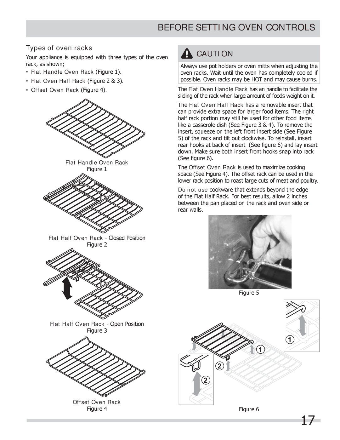 Frigidaire FPCS3085LF manual Types of oven racks 