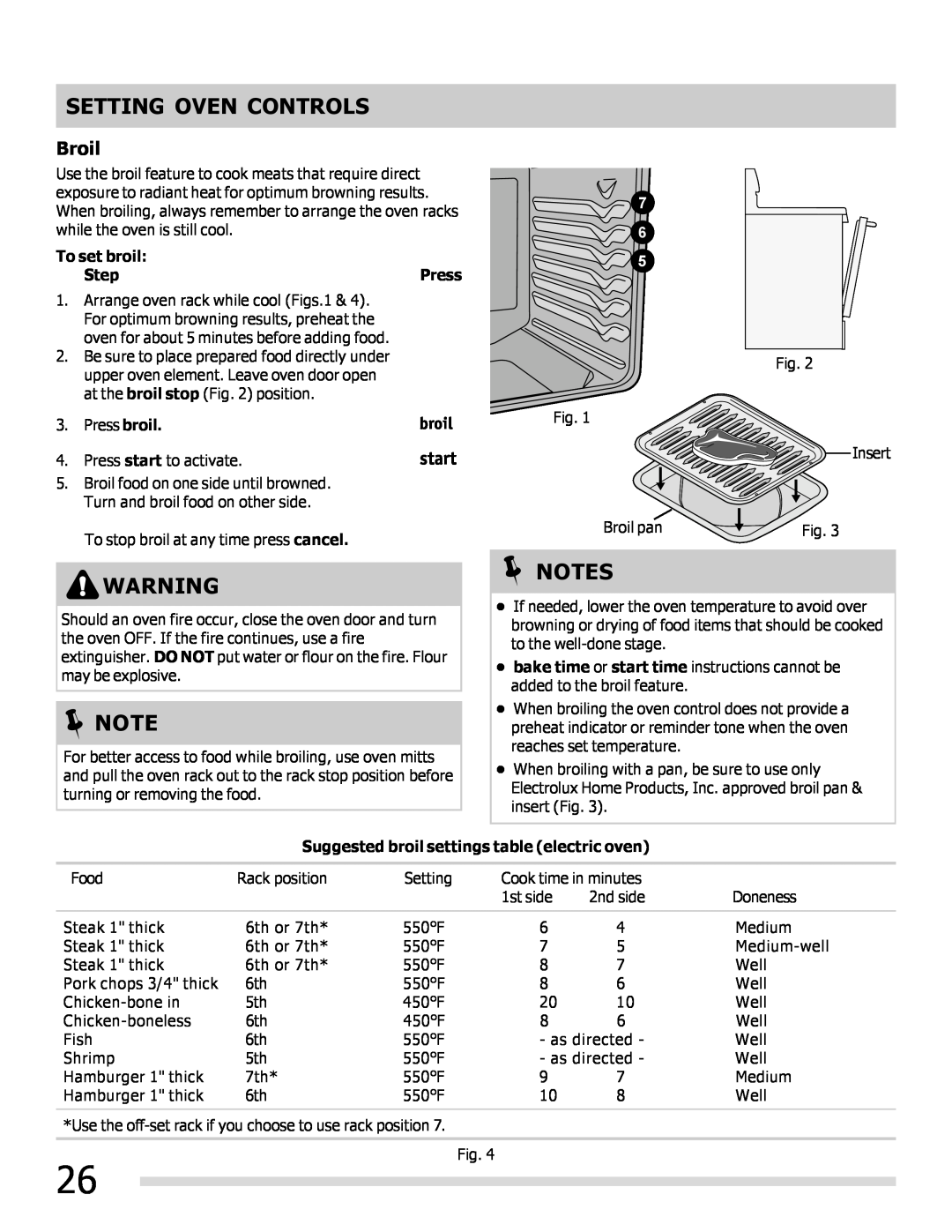 Frigidaire FPEF3081MF important safety instructions Broil, Setting Oven Controls 