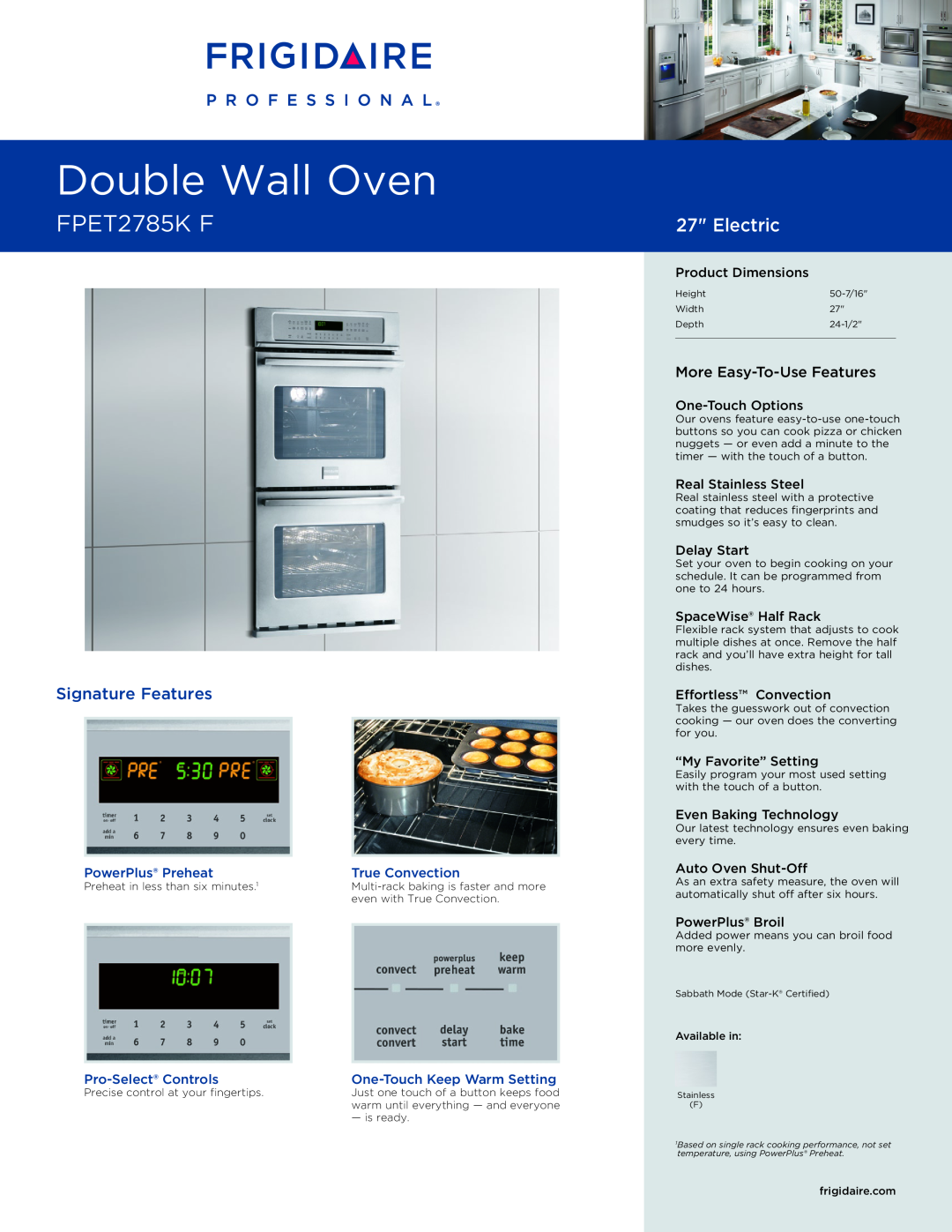 Frigidaire FPET2785KF manual Ta B L E O F C O N T E N T S, Use &Care, of your Wall Oven, All about the, April 2011 Rev. B 