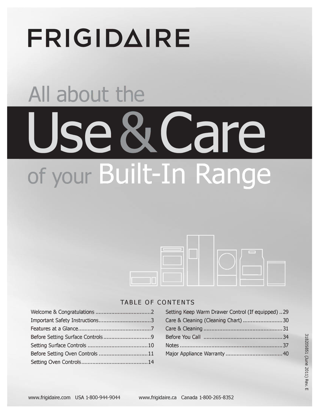 Frigidaire FGGS3065KF, FPGS3085KF, FGGS3065KW, FGGS3045KB, FGGS3065KB, FGGS3045KF important safety instructions Use &Care 