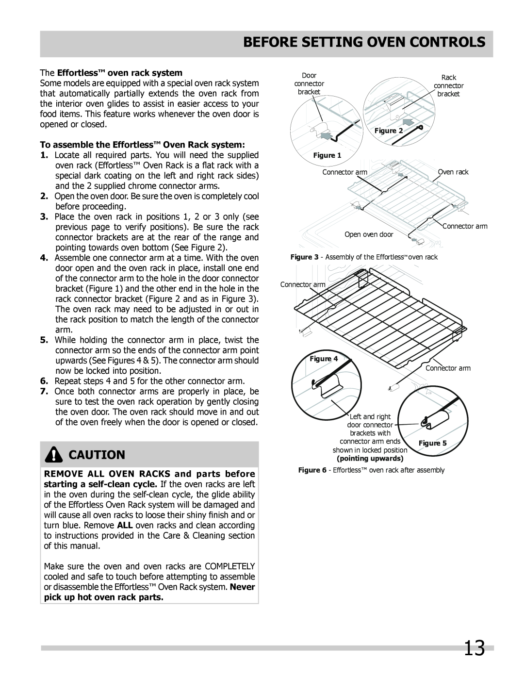 Frigidaire FGGS3045KW The Effortless oven rack system, To assemble the Effortless Oven Rack system, Figure Figure 