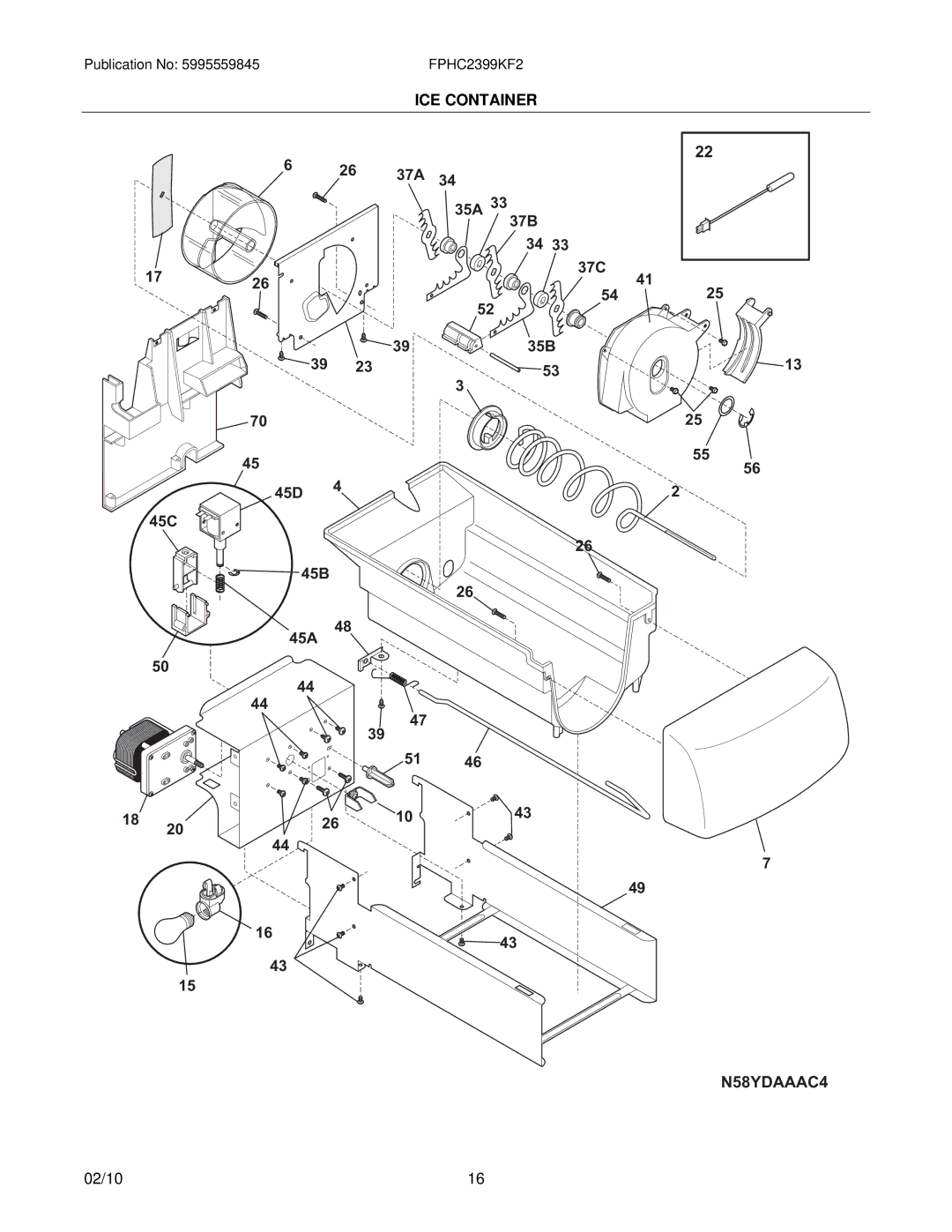 Frigidaire FPHC2339K manual N58YDAAAC4 