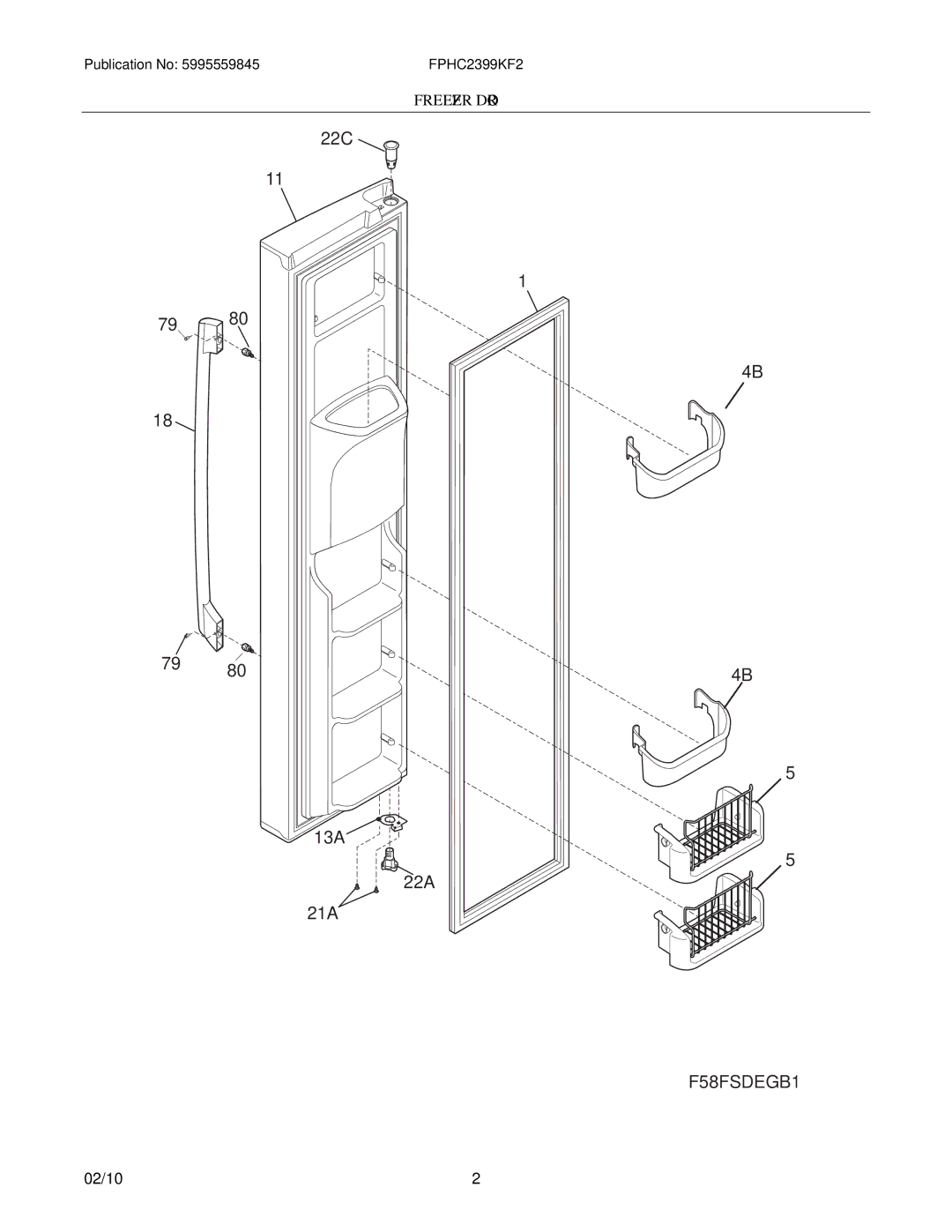 Frigidaire FPHC2339K manual F58FSDEGB1 