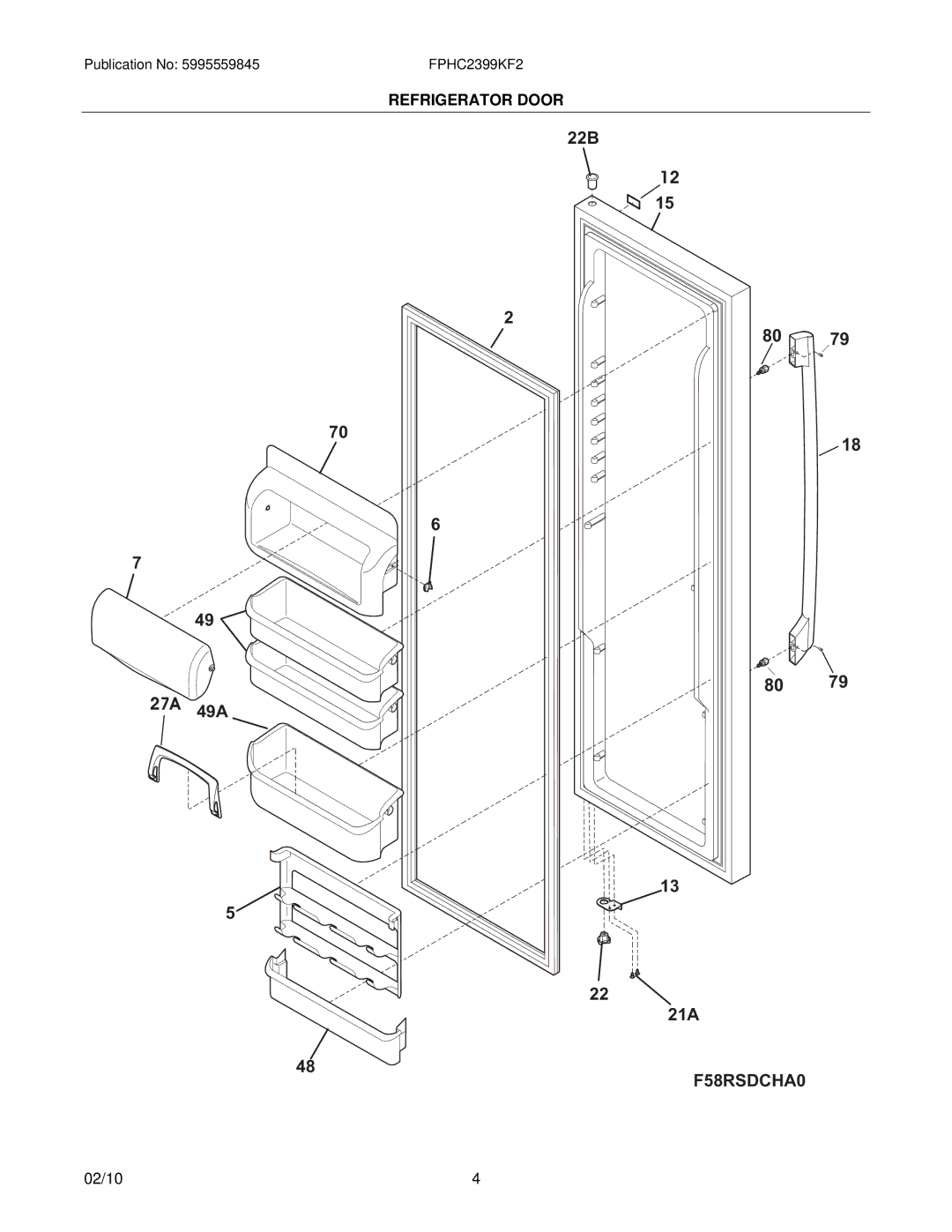 Frigidaire FPHC2339K manual F58RSDCHA0 