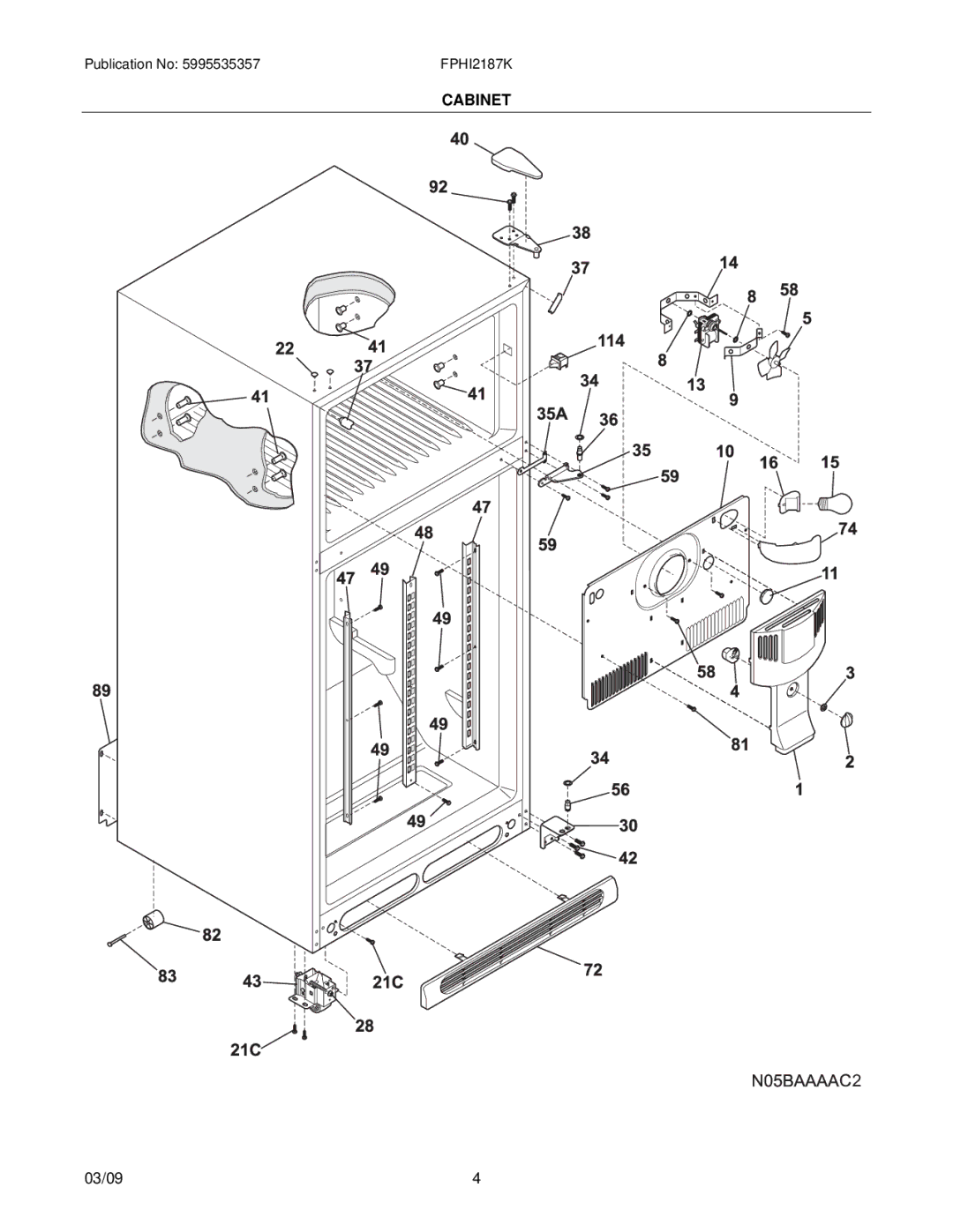 Frigidaire FPHI2187K installation instructions Cabinet 