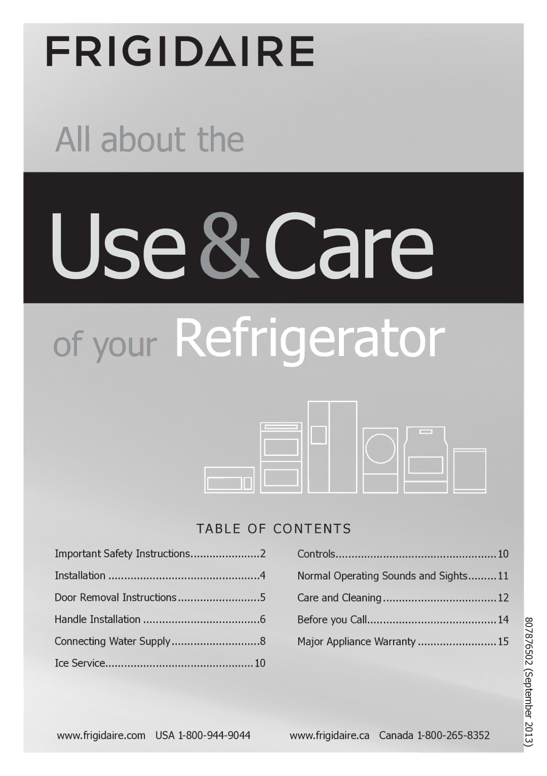 Frigidaire FGHT2132PE, FPHI2188PF, FGHT1832PP important safety instructions Use &Care 