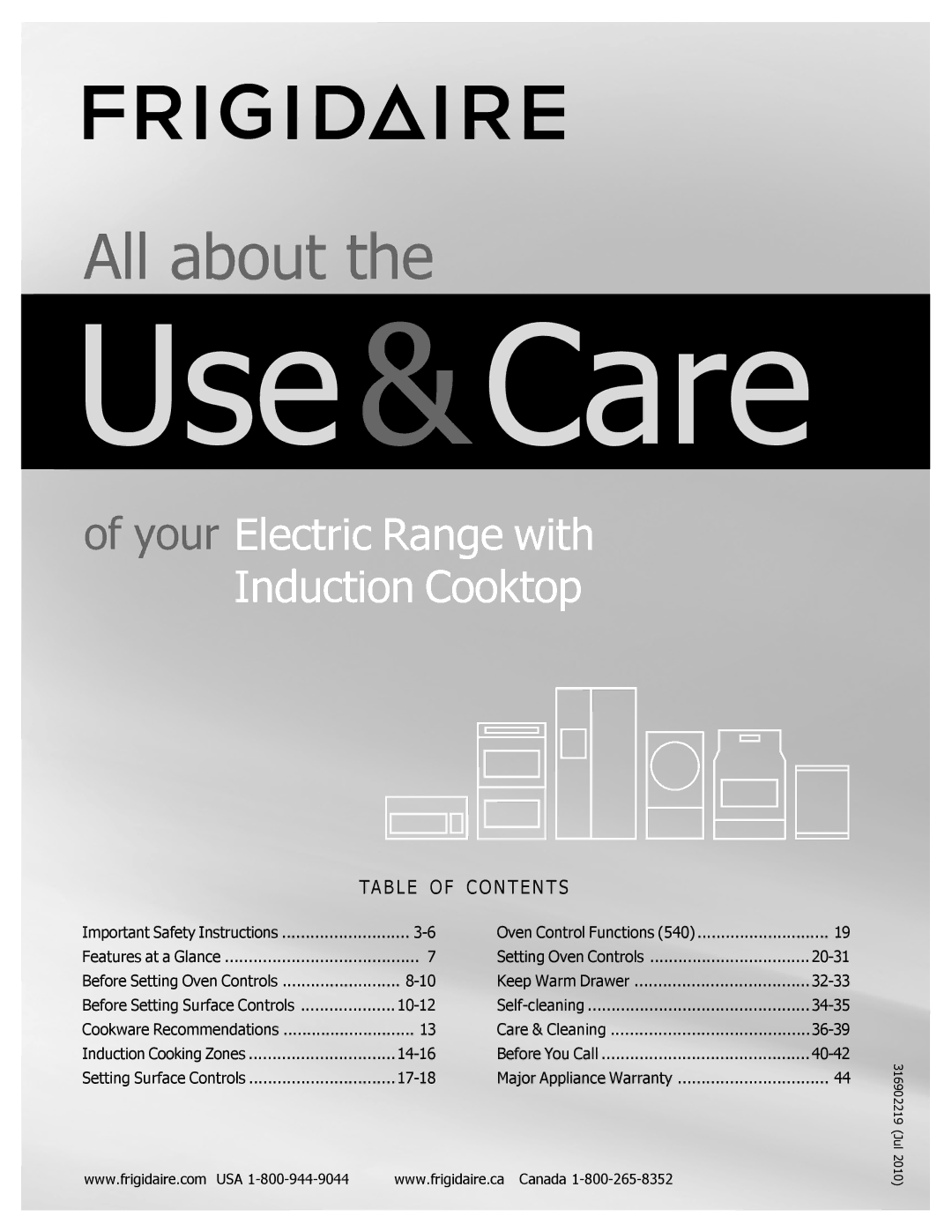 Frigidaire FPIF3093LF important safety instructions Use&Care 