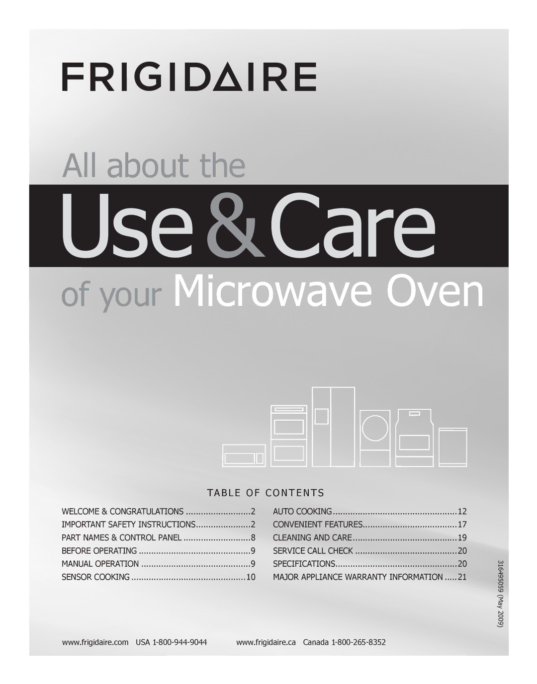 Frigidaire FPMO209, CGMO205kF, CPMO209kF, FGMO205, 316495059 important safety instructions 