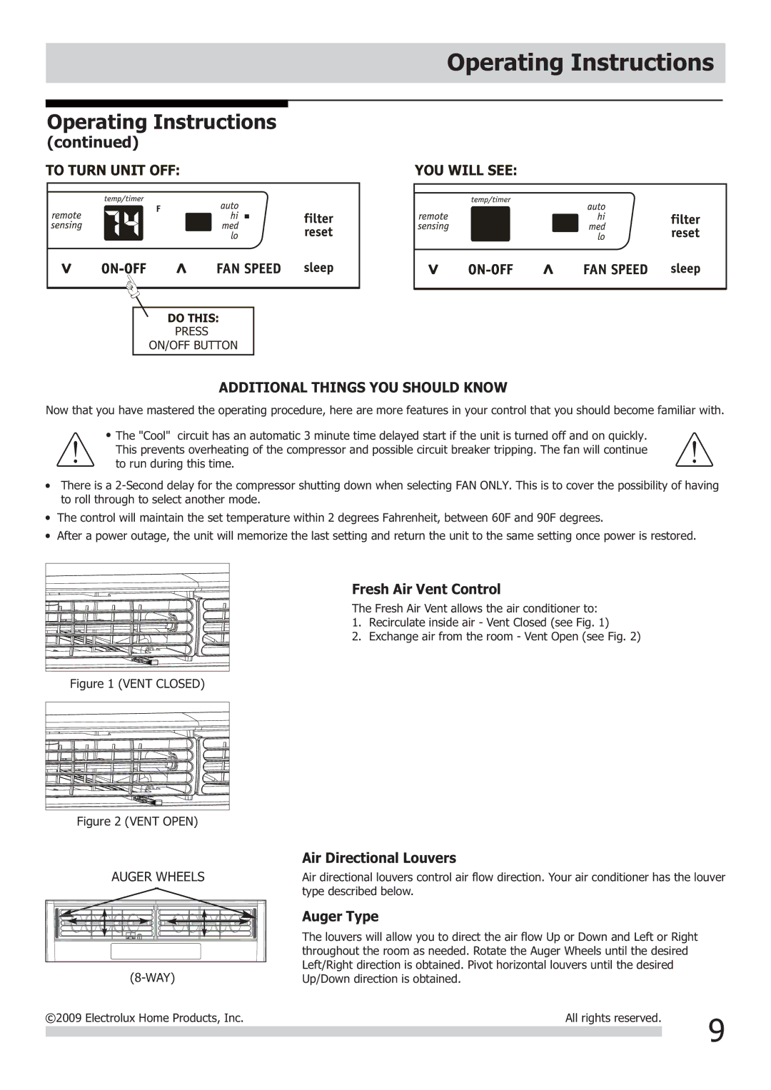 Frigidaire 2020215A0320, FRA103BT1 important safety instructions Additional Things YOU should Know, Fresh Air Vent Control 