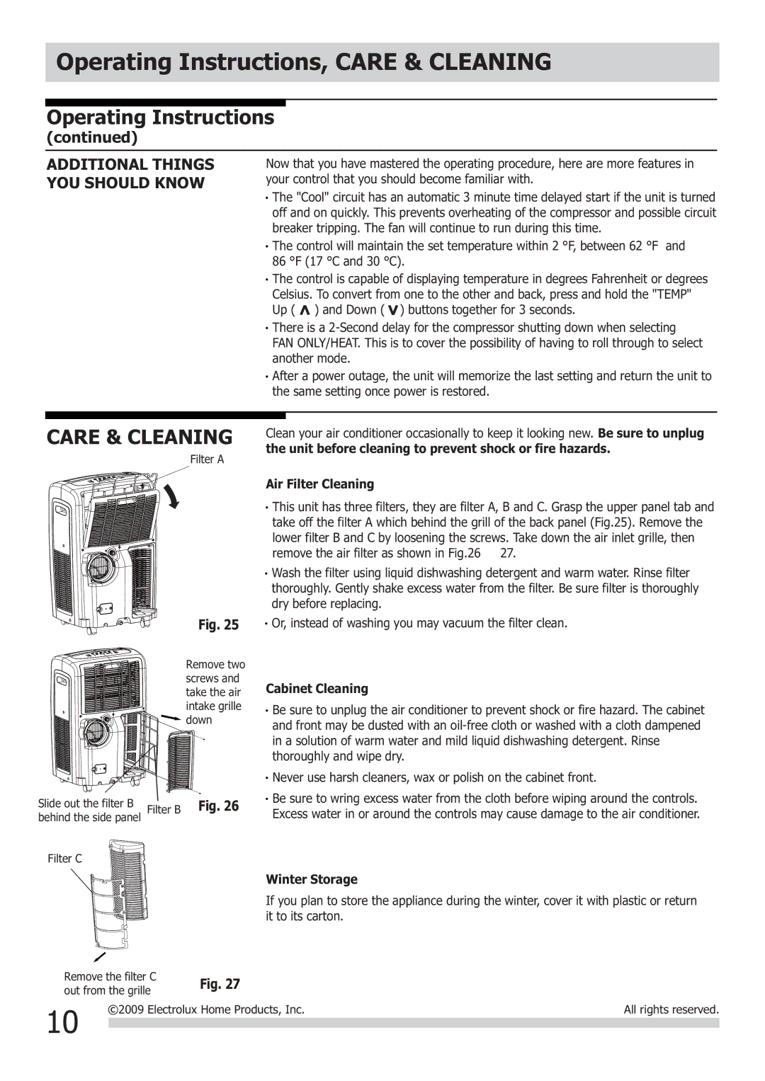 Frigidaire FRA123PT1, 2020252A0373 Operating Instructions, Care & Cleaning, Additional Things, YOU should Know 