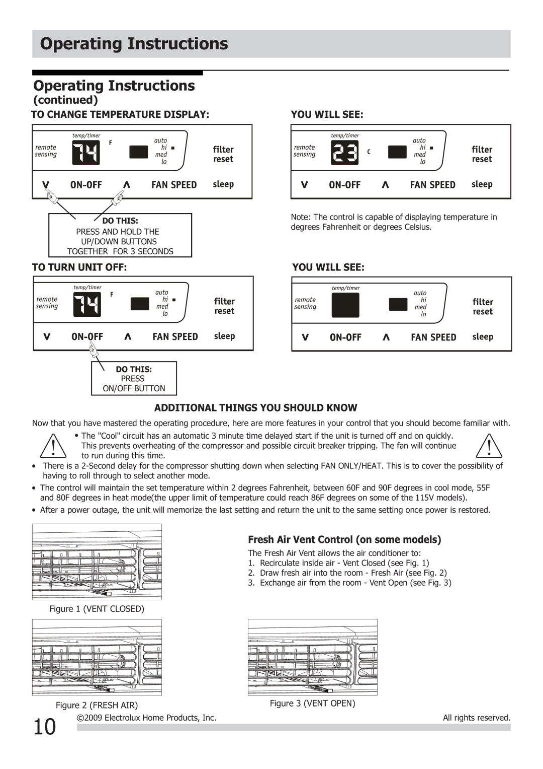 Frigidaire FRA186MT2, FRA296ST2, FRA256SV2 To Change Temperature Display YOU will see, Additional Things YOU should Know 