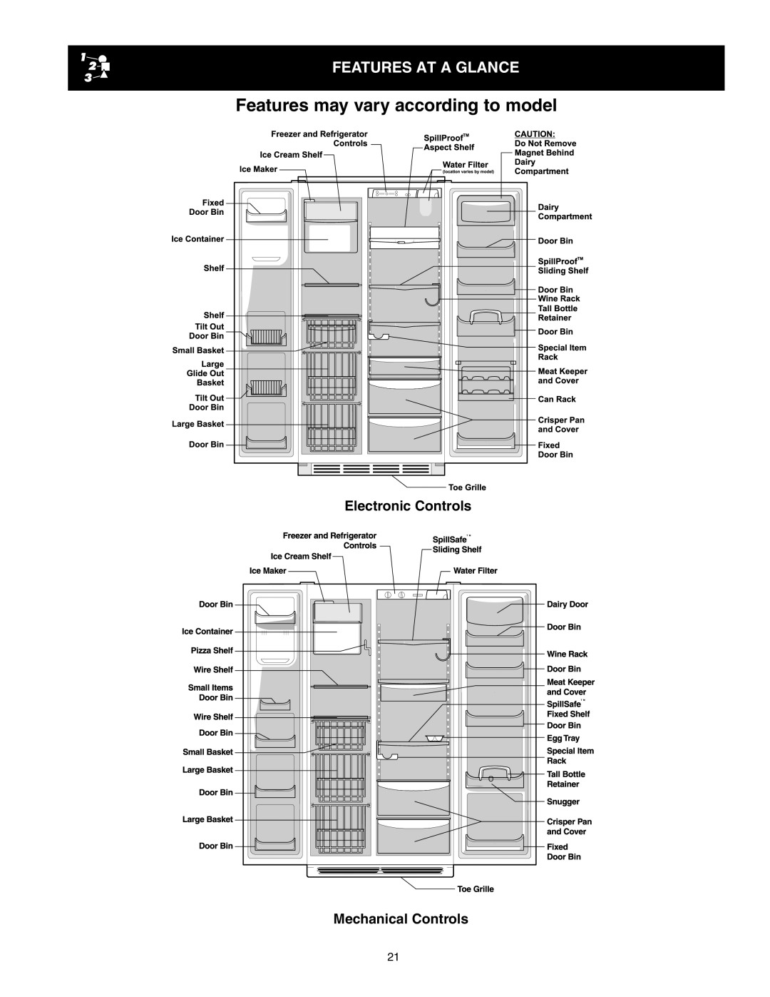 Frigidaire FRS6R3JW4 important safety instructions Features AT a Glance 