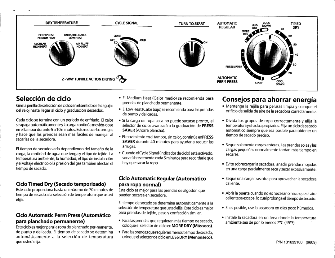 Frigidaire FSEC/FSGC747GE manual 