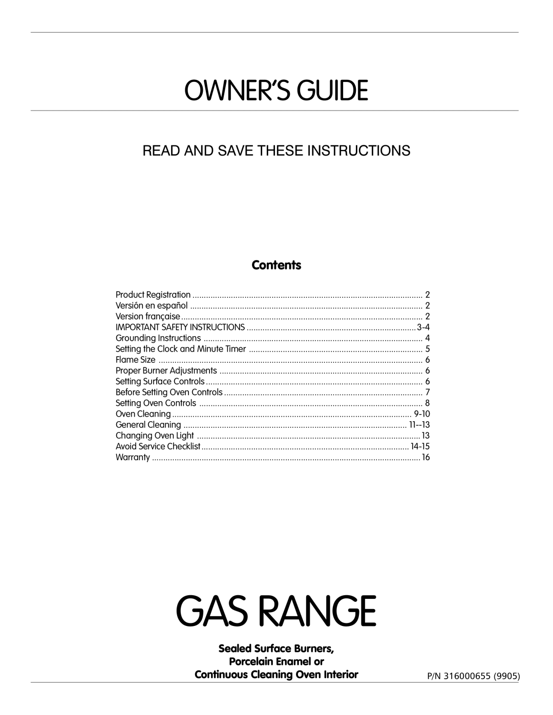 Frigidaire GAS RANG important safety instructions GAS Range 