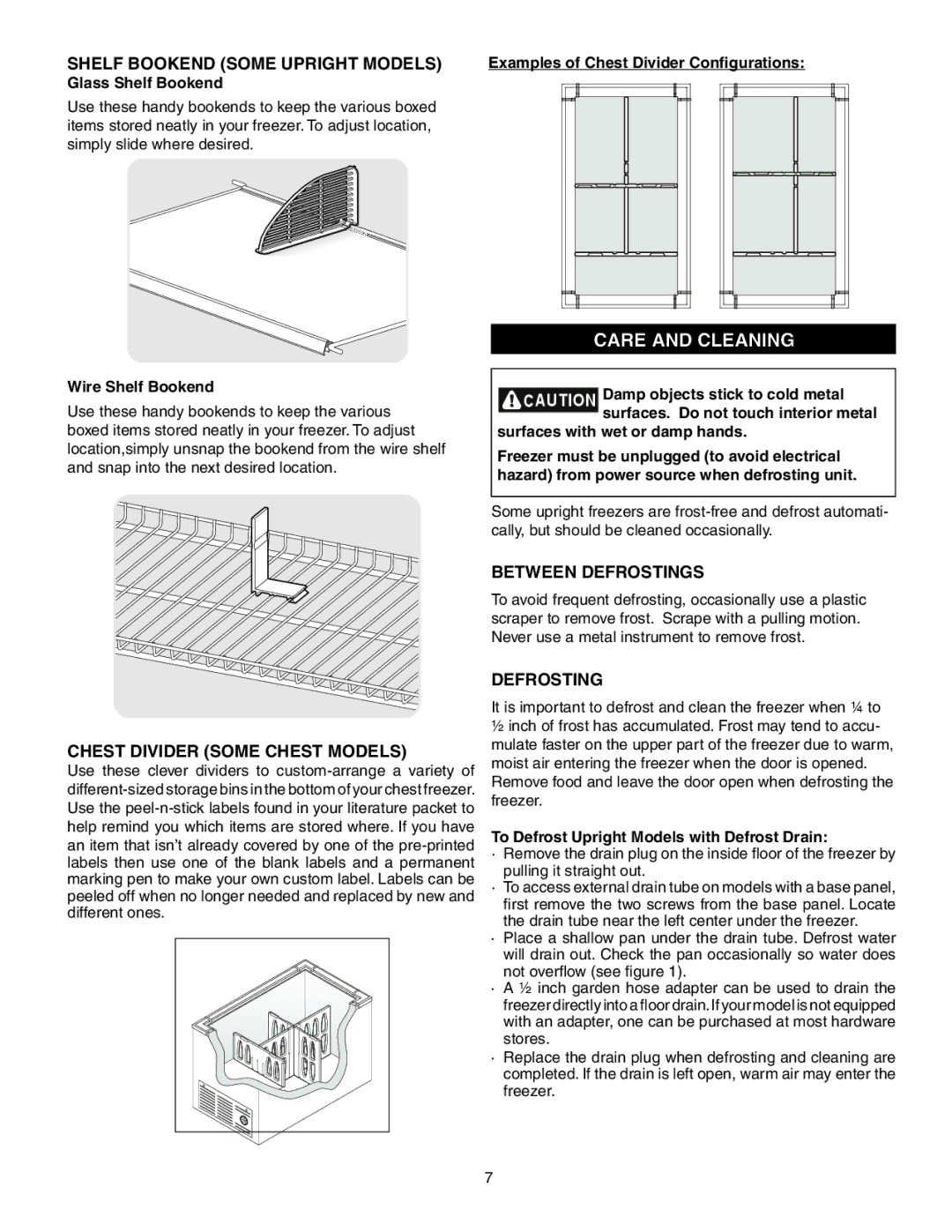 Frigidaire GLFH17F8HW, GLFH21F8HW, FFU21F5HW, FFU14F7HB, FFH17F7HW, FFU14F7HW, 297281400 Care and cleaning, FI7RST 