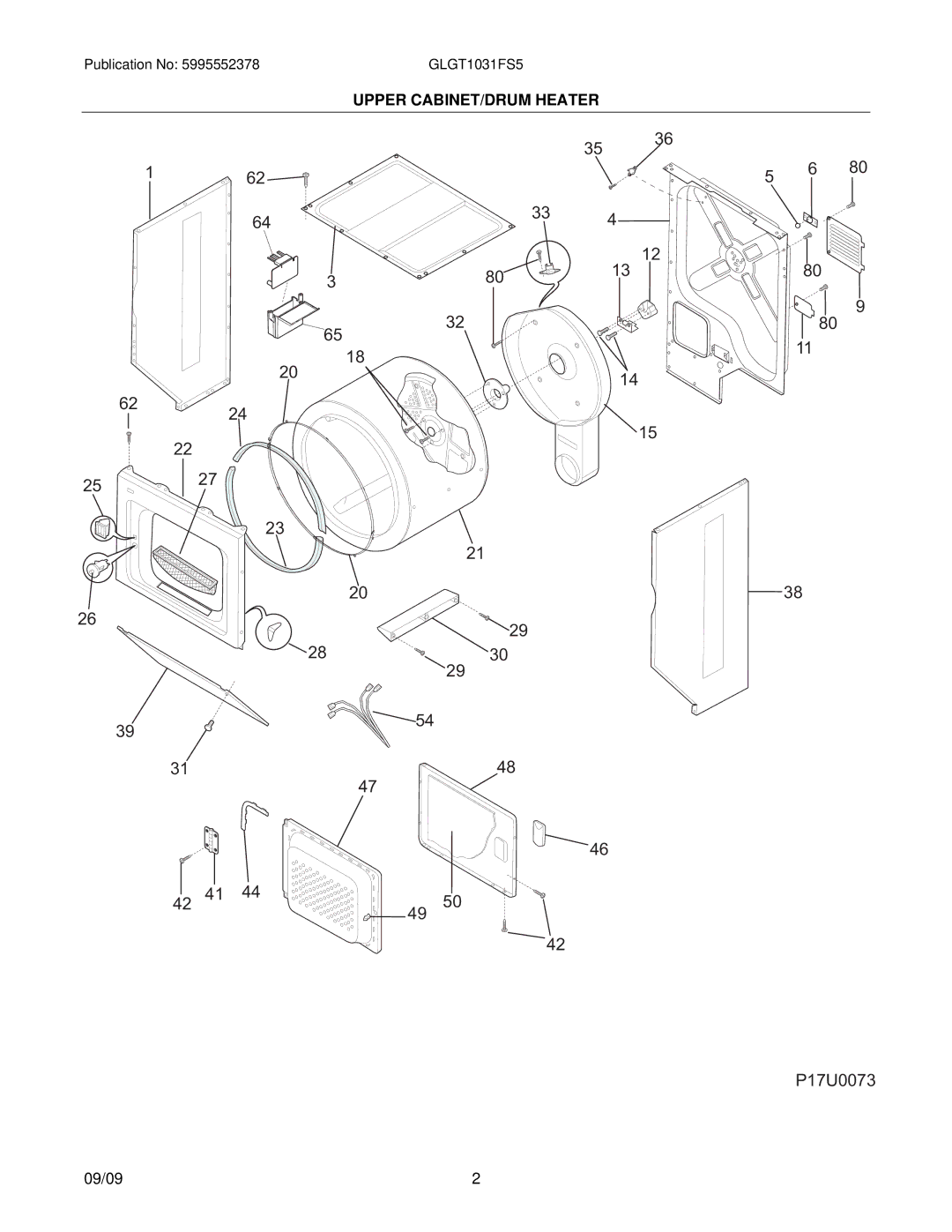 Frigidaire GLGT1031F installation instructions P17U0073 