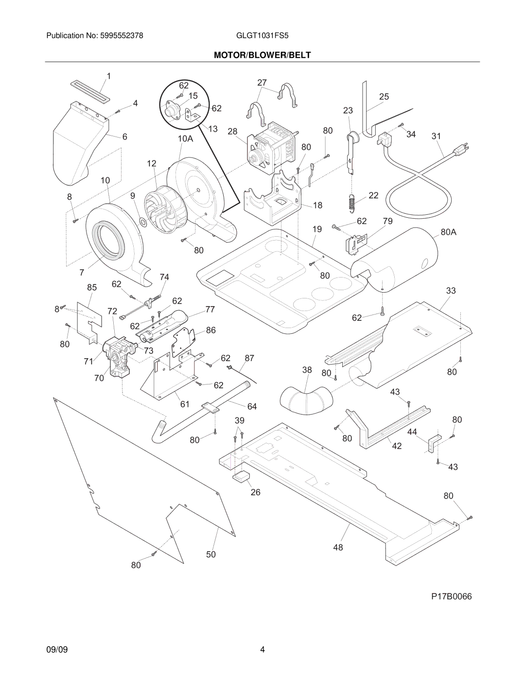 Frigidaire GLGT1031F installation instructions 80A 