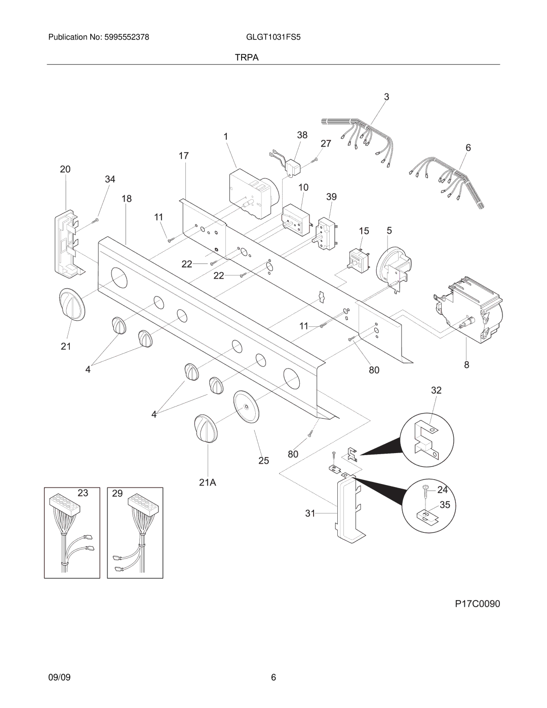 Frigidaire GLGT1031F installation instructions Control Panel 