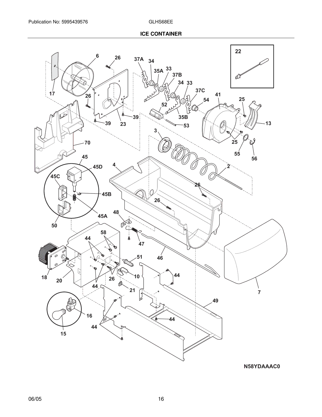 Frigidaire GLHS68EE manual N58YDAAAC0 