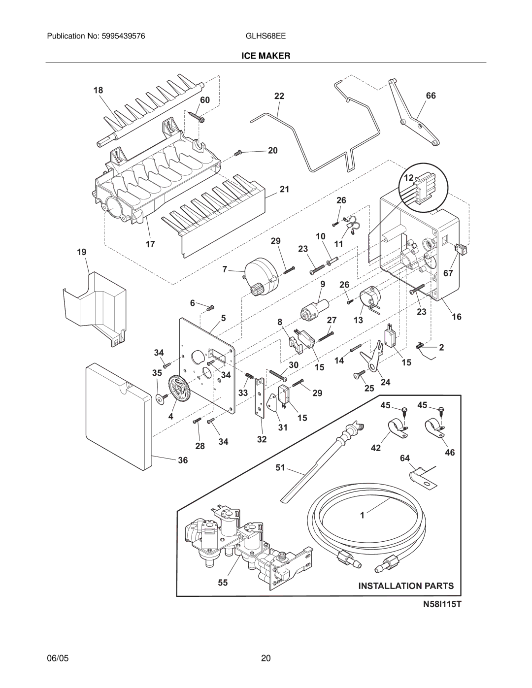 Frigidaire GLHS68EE manual Installation Parts 