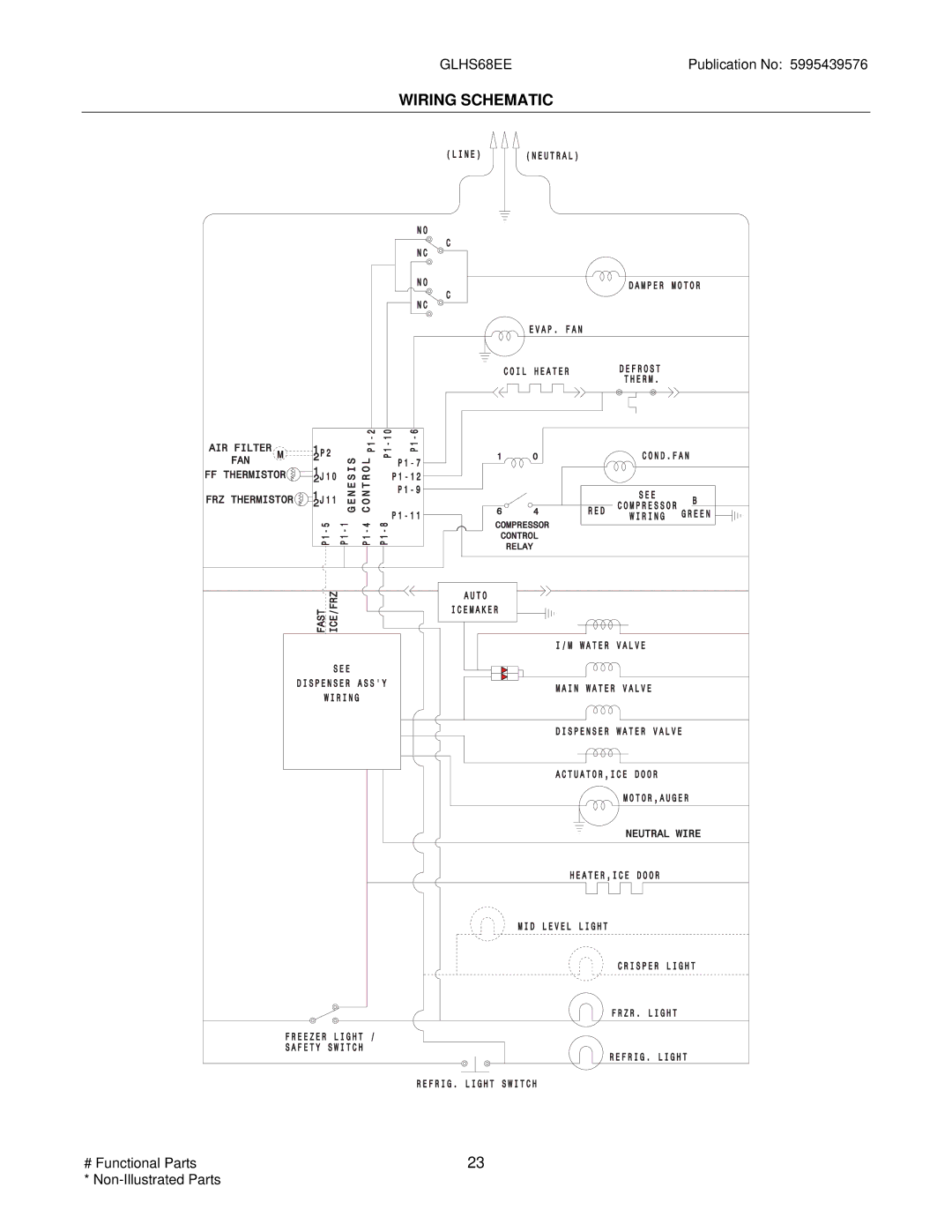 Frigidaire GLHS68EE manual Wiring Schematic 