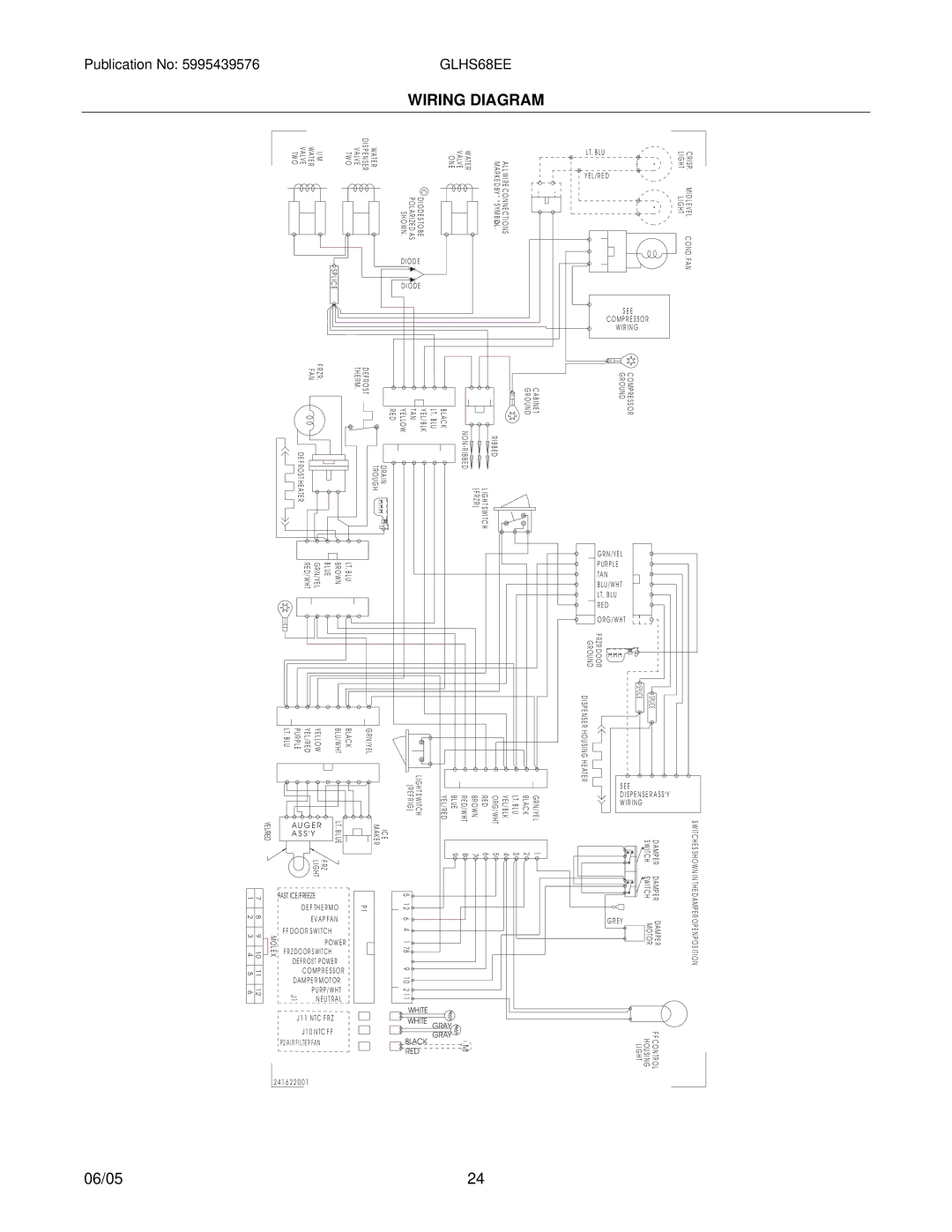 Frigidaire GLHS68EE manual Wiring Diagram 