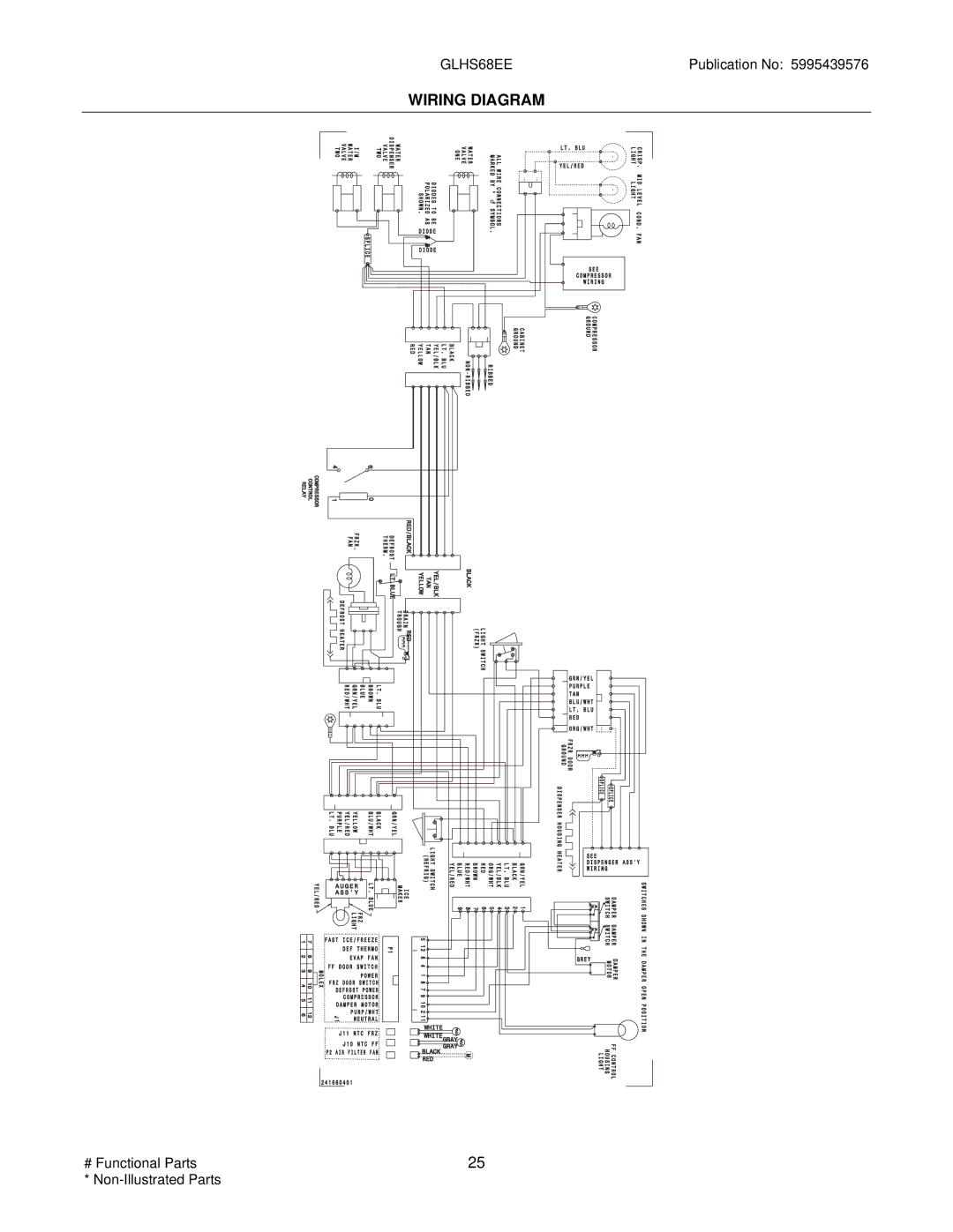 Frigidaire GLHS68EE manual Wiring Diagram 