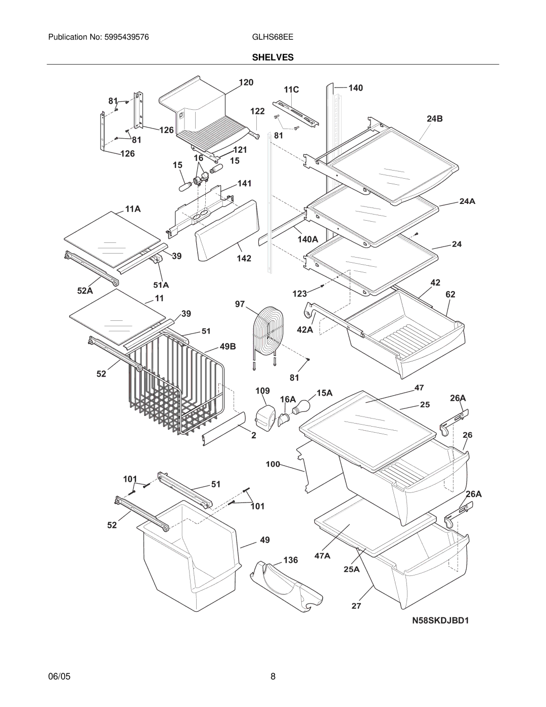 Frigidaire GLHS68EE manual N58SKDJBD1 