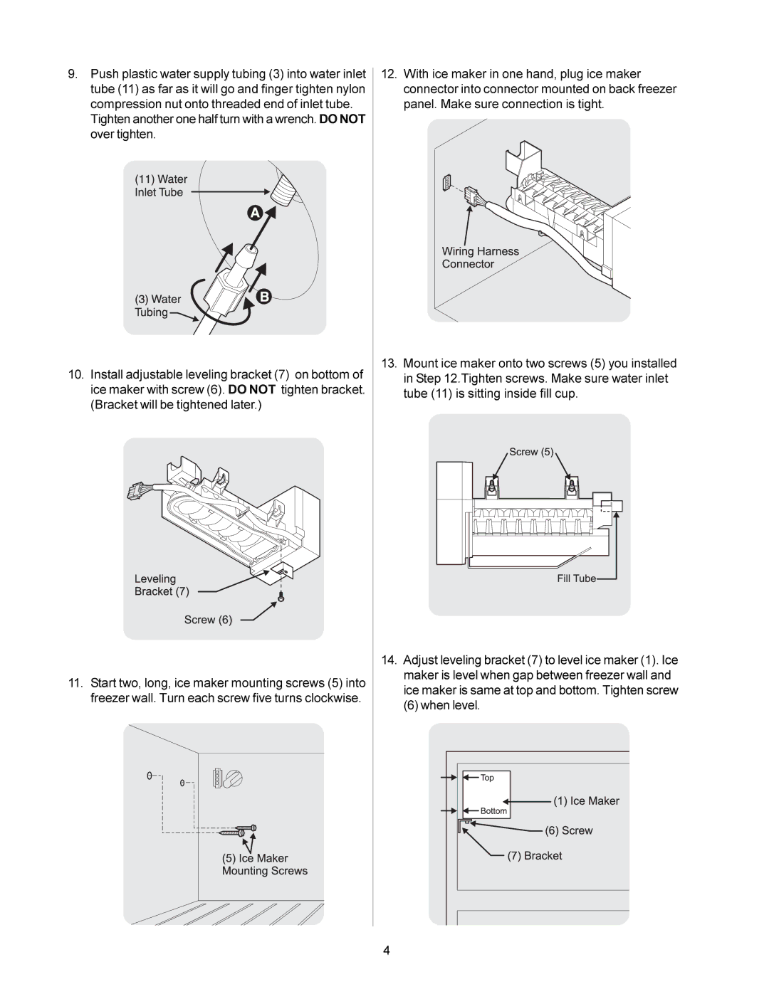 Frigidaire IM115 installation instructions When level 