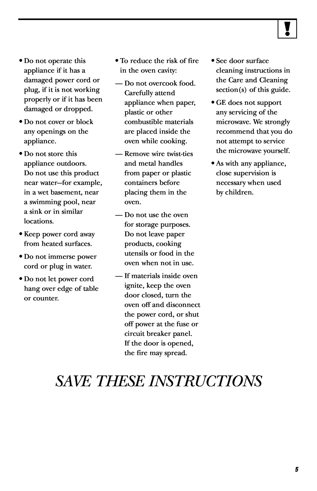 Frigidaire JE740 owner manual Save These Instructions 