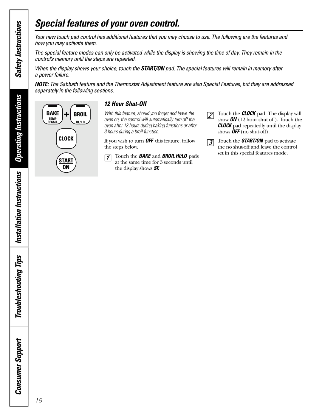 Frigidaire JGBP26, RGB740 RGB745, JGBP33, JGBP32 Special features of your oven control, Safety Instructions, Hour Shut-Off 