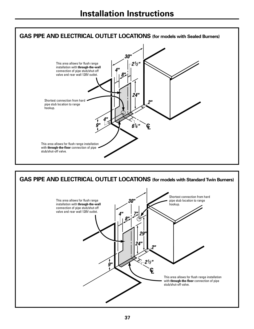 Frigidaire RGB740 RGB745, JGBP26, JGBP33, JGBP32, JGBP28, RGB790, JGBP29, JGBP24, RGB746 Installation Instructions 