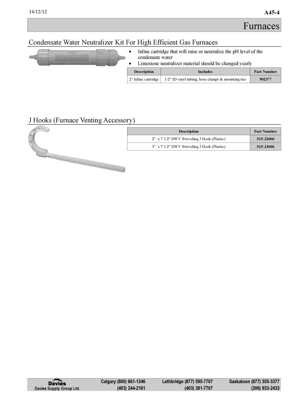 Frigidaire KG7 warranty Hooks Furnace Venting Accessory, Description Includes Part Number, 902377 