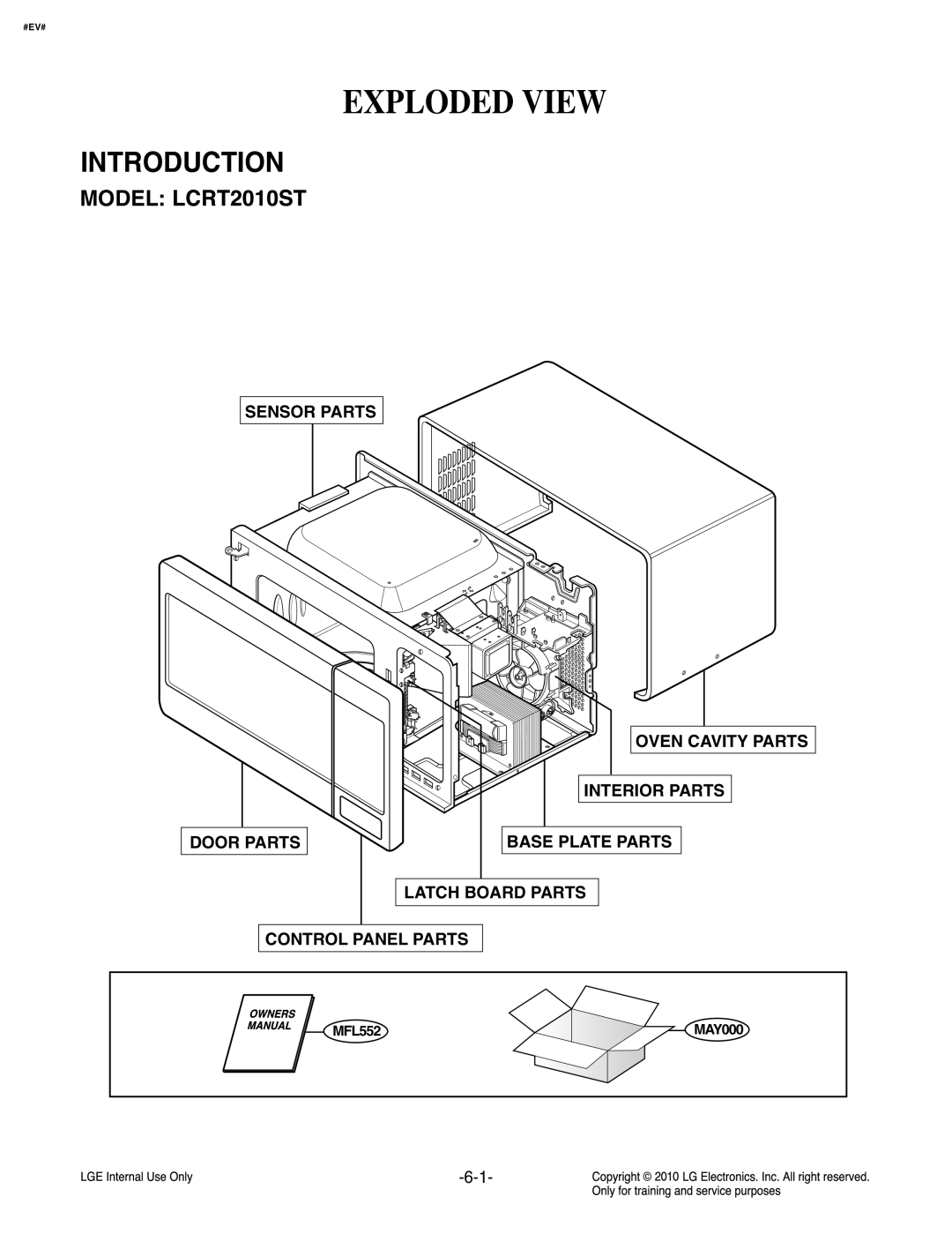 Frigidaire LCRT2010ST service manual Exploded View, Introduction 