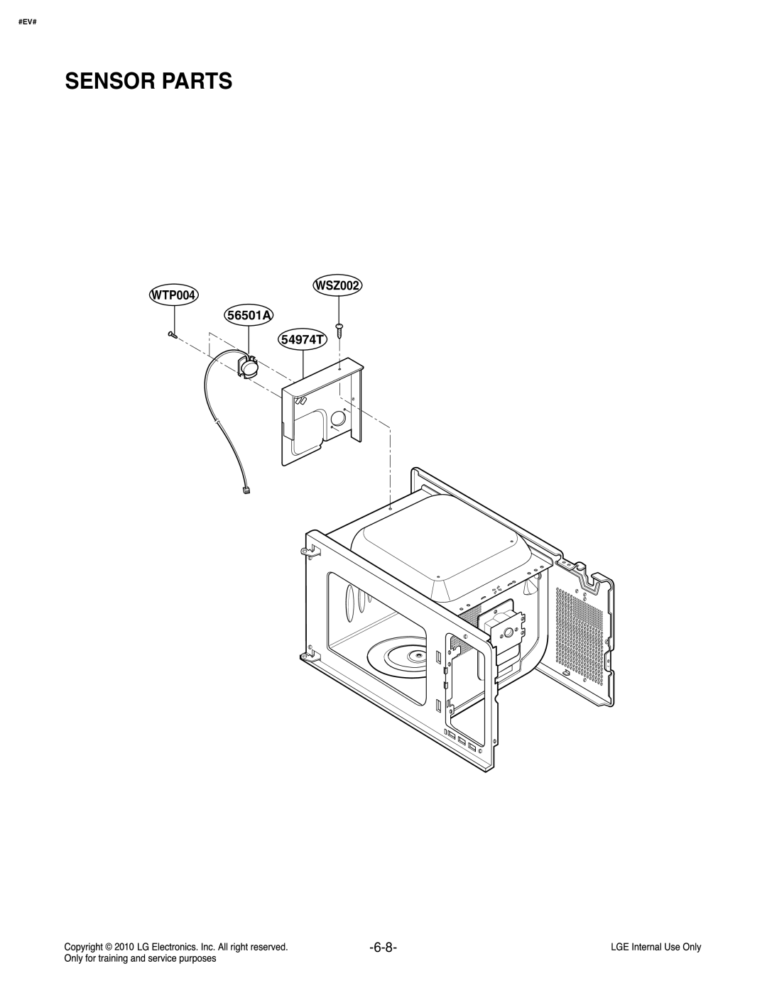 Frigidaire LCRT2010ST service manual Sensor Parts 