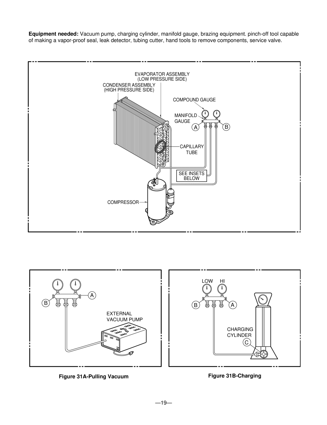 Frigidaire DH404EY5, LD65ELY5, DH300EY5, LD40EY5, DH400MY5, DH400EY5, LD40Y5, LD50ELY5, DH504ELY5, DH300MY5, DH305Y5 Pulling Vacuum 