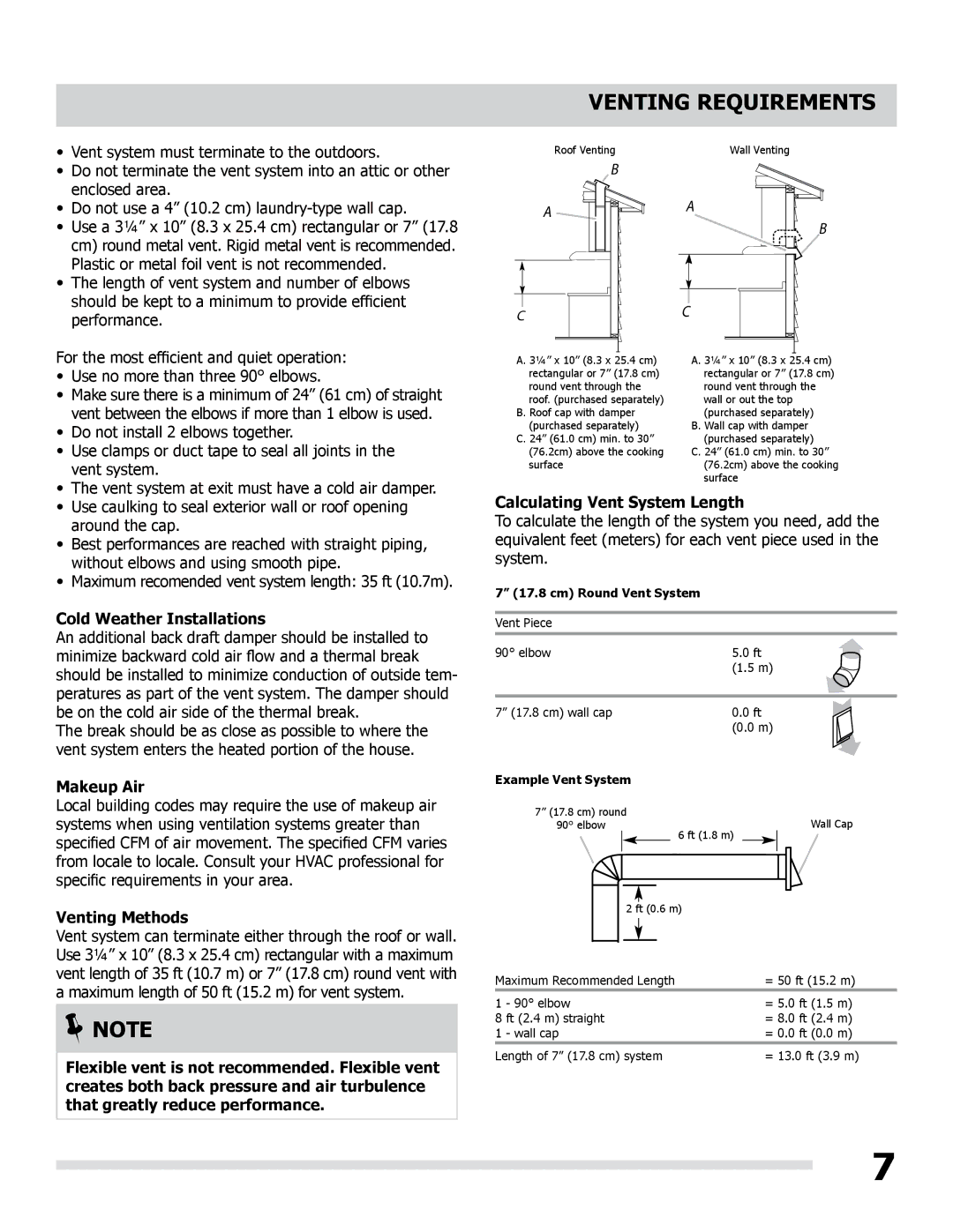 Frigidaire LI30MB manual Venting Requirements, Cold Weather Installations, Makeup Air, Venting Methods 