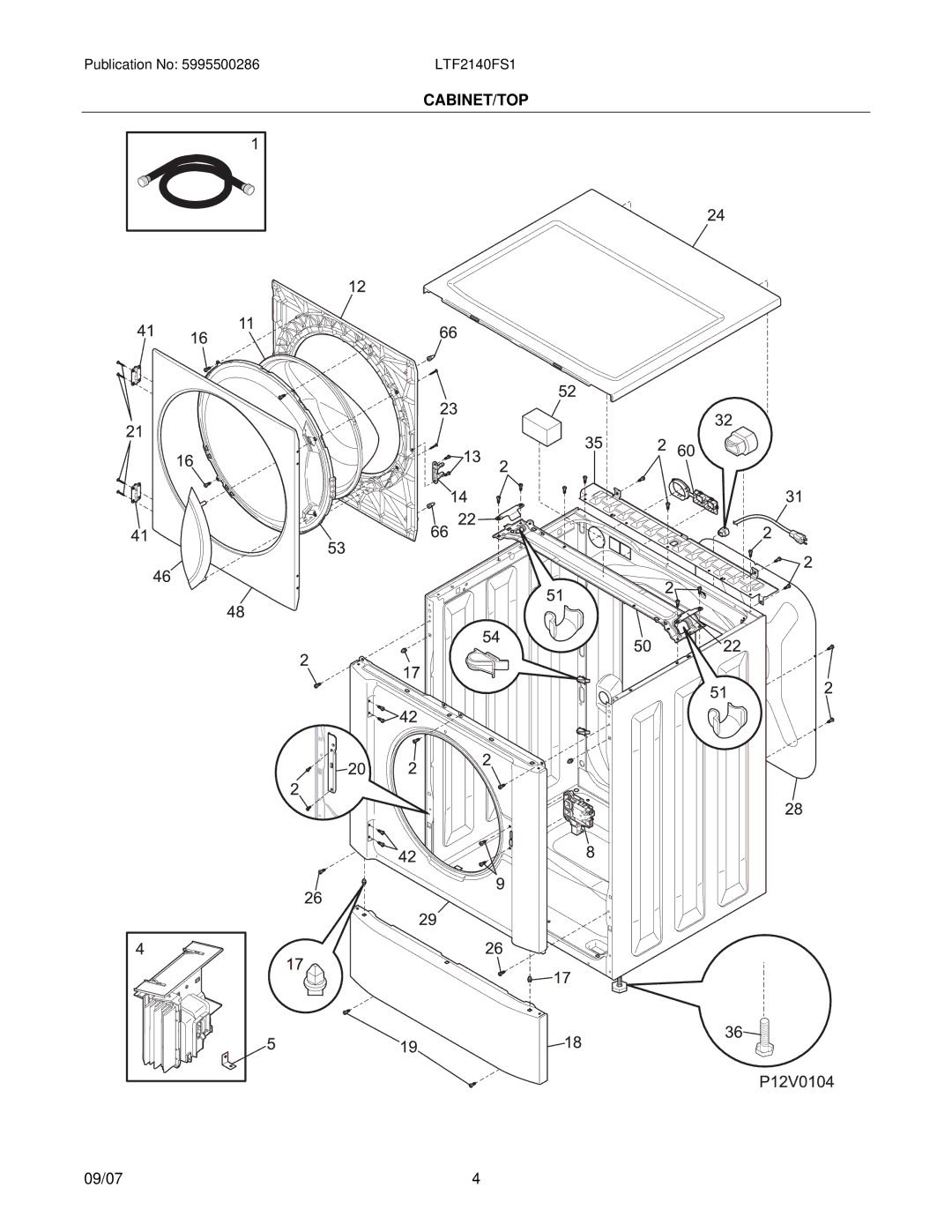 Frigidaire LTF2140FS1 installation instructions Cabinet/Top 