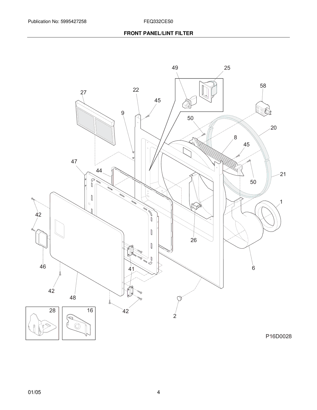 Frigidaire Model No. FEQ332CE installation instructions 4925 2722 P16D0028 