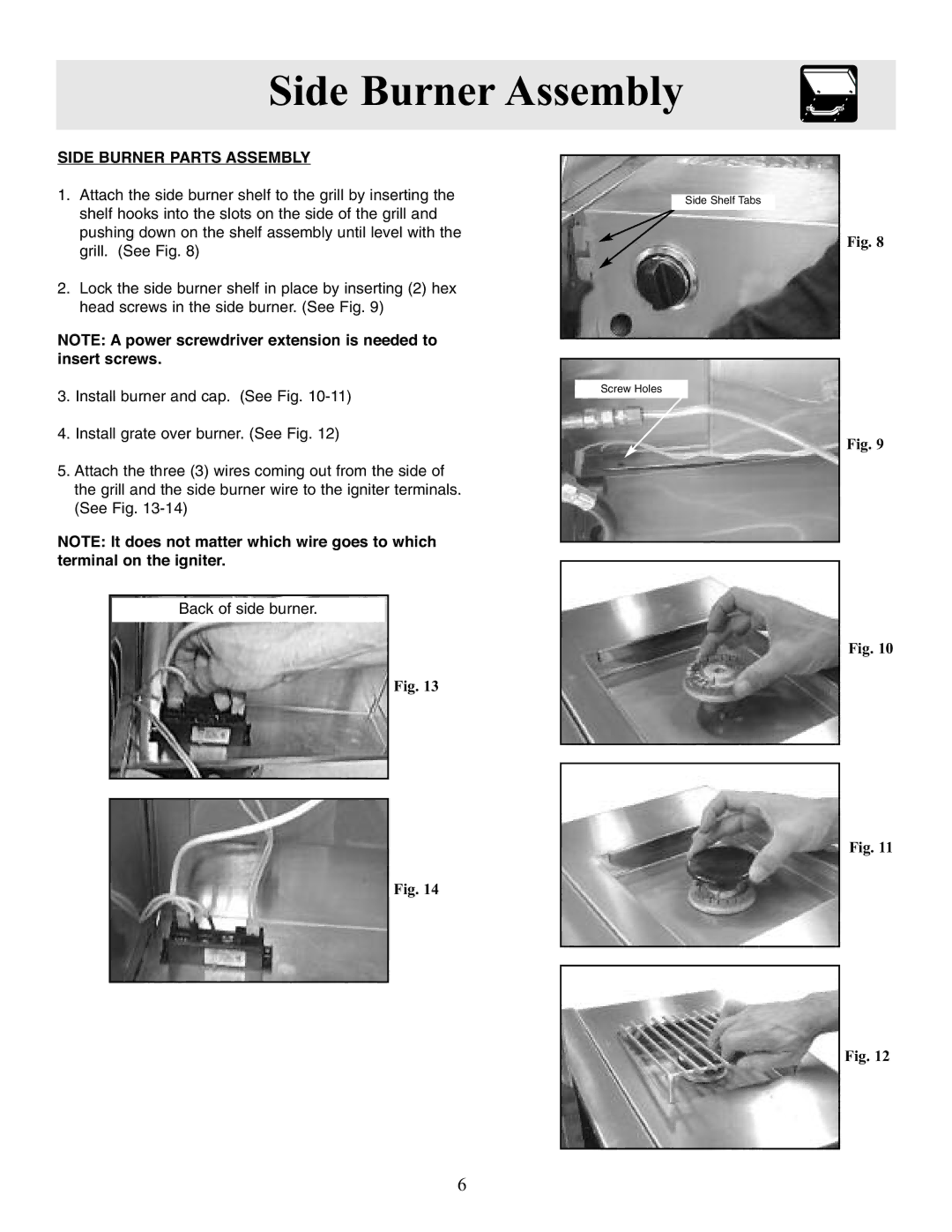 Frigidaire Outdoor Grill with Electronic Ignition warranty Side Burner Assembly, Side Burner Parts Assembly 